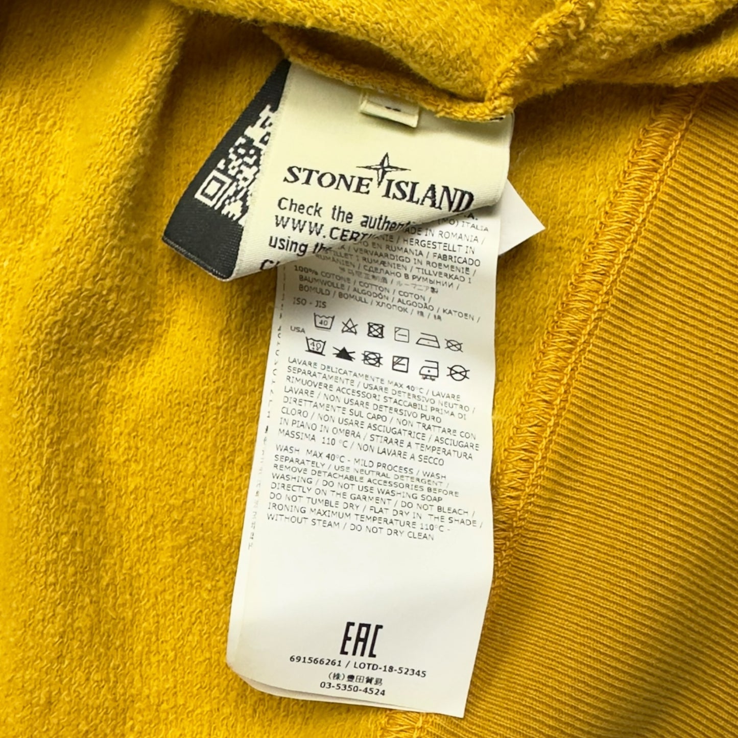 A/W 18 Stone Island Pocket Crewneck Sweater - Yellow