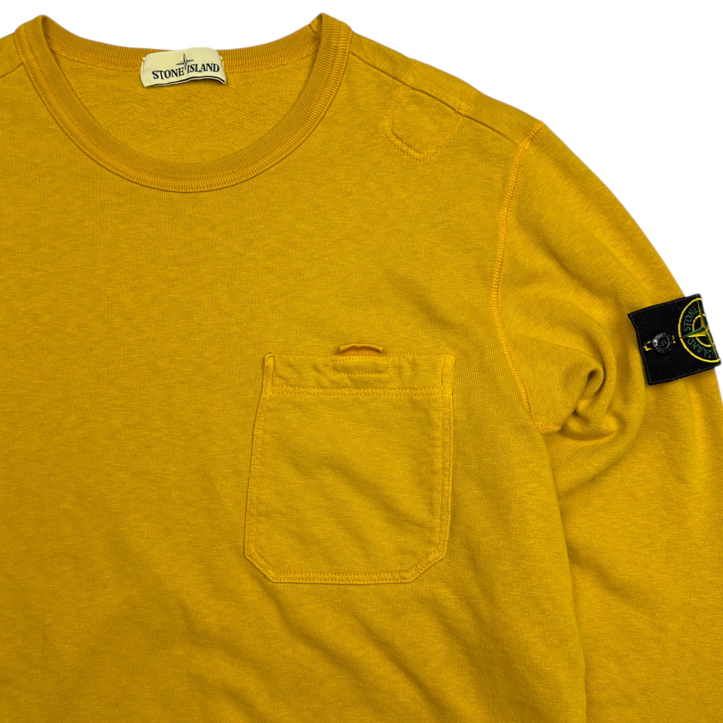 A/W 18 Stone Island Pocket Crewneck Sweater - Yellow