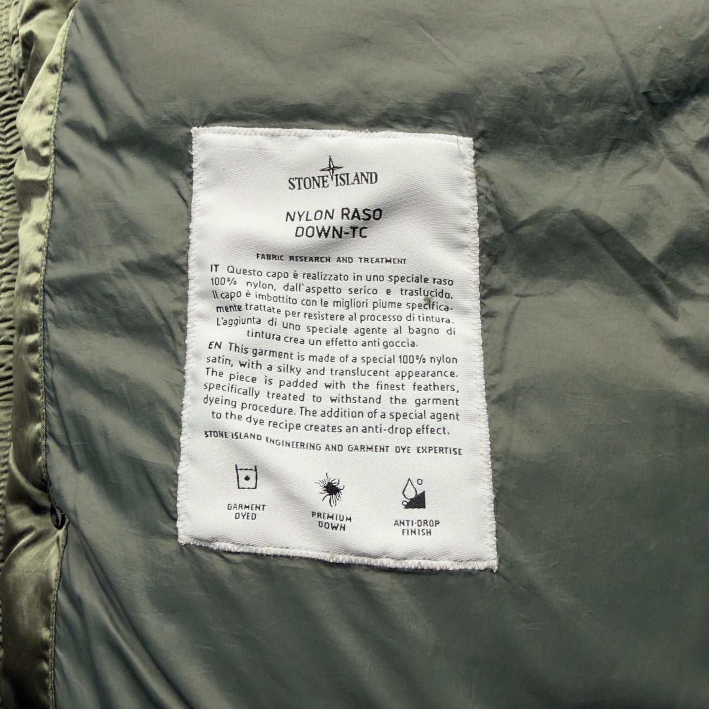 A/W 21 Stone Island Nylon Raso TC Down Jacket