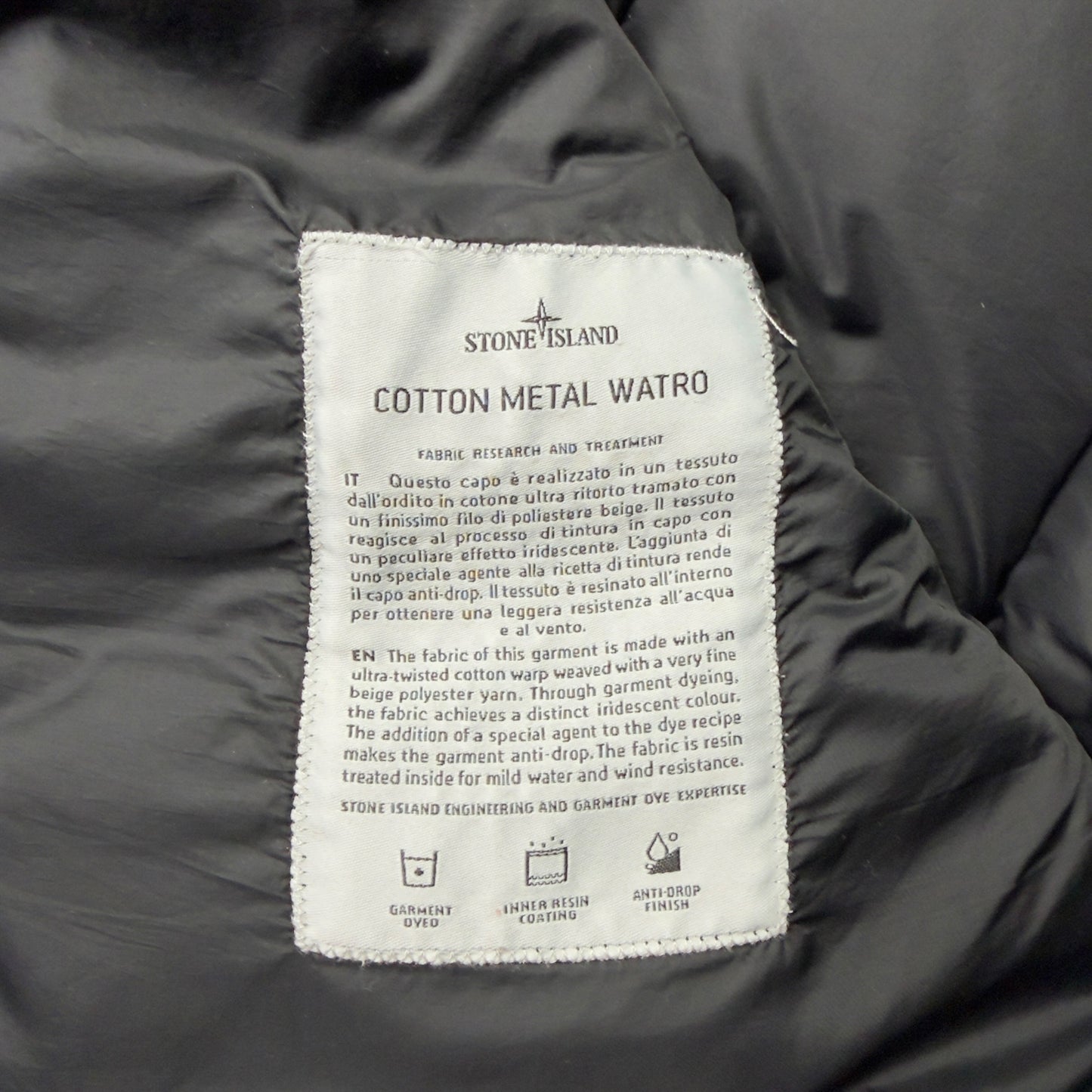 A/W 18 Stone Island Cotton Metal Watro Down Puffer Jacket