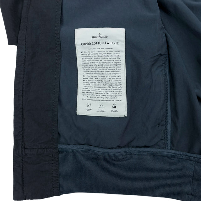 S/S 23 Stone Island Cupro Cotton Twill-TC Bomber - Navy