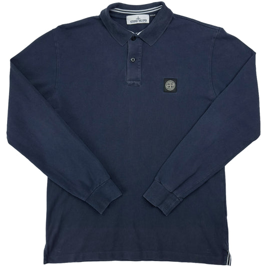 A/W 14 Stone Island Long Sleeve Polo Shirt - Navy