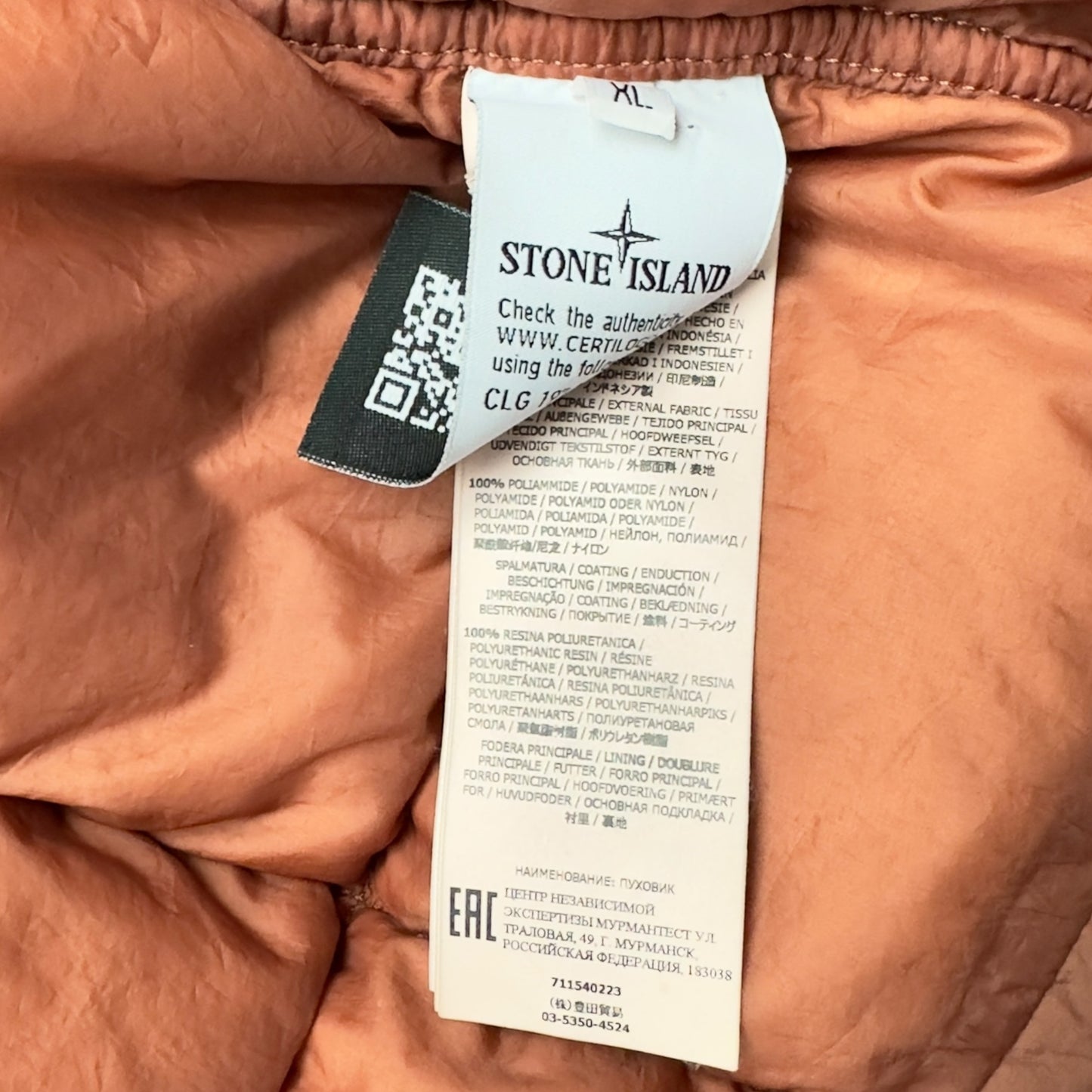 A/W 19 Stone Island Crinkle Reps NY Down Jacket - Coral