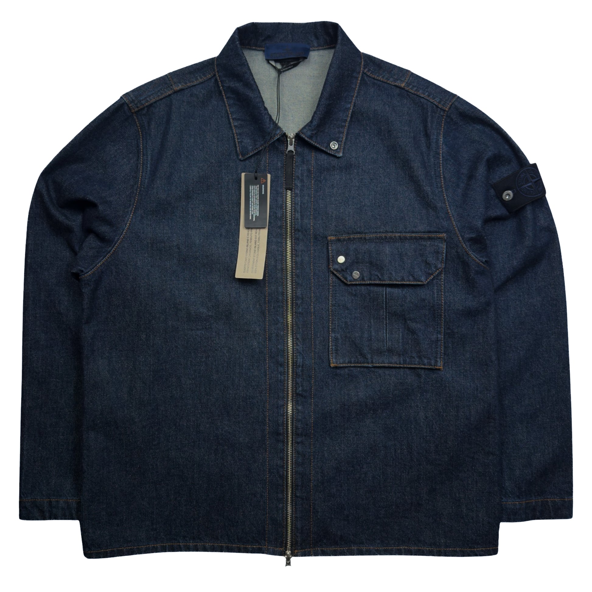 S/S 26 Stone Island Denim Research Light Bull Denim TC Overshirt