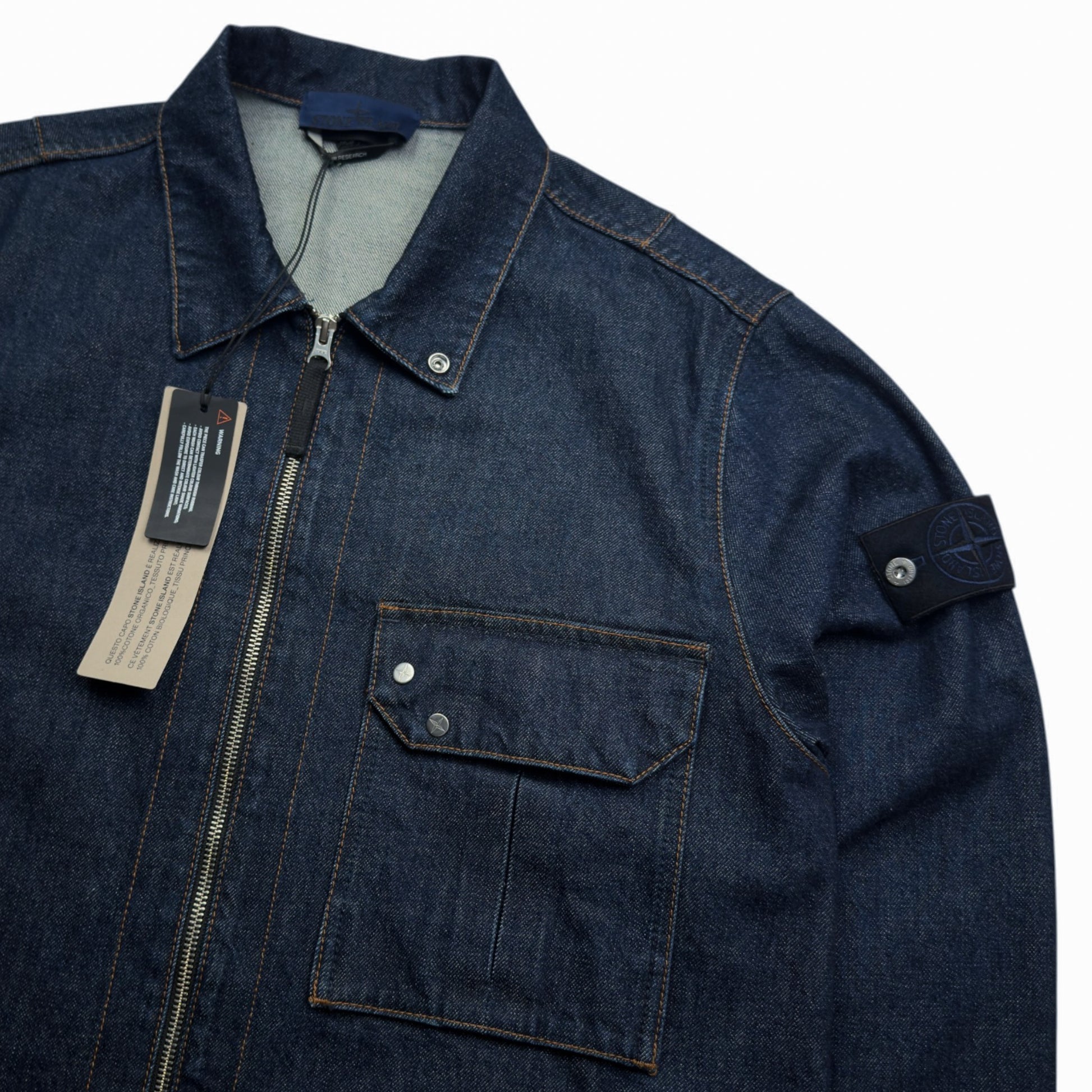 S/S 26 Stone Island Denim Research Light Bull Denim TC Overshirt