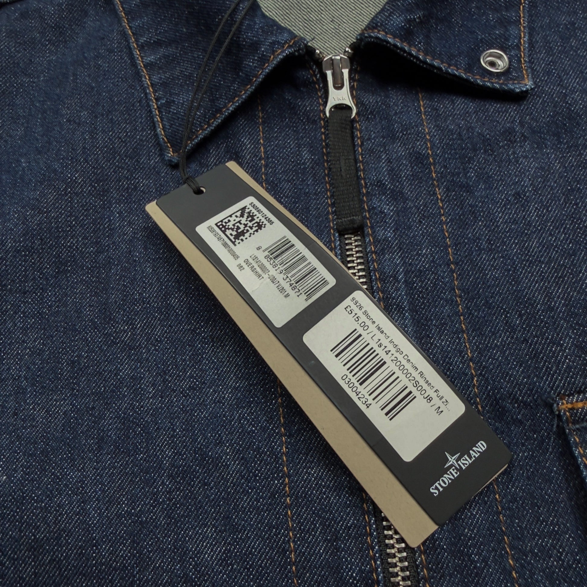 S/S 26 Stone Island Denim Research Light Bull Denim TC Overshirt