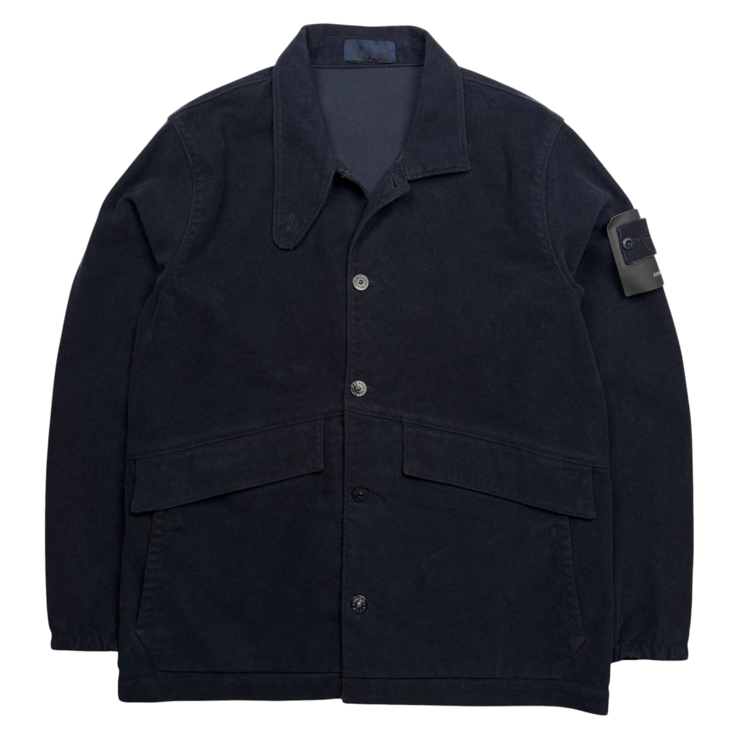 S/S 20 Stone Island Cotton Nylon Moleskin TC Ghost Piece - Navy