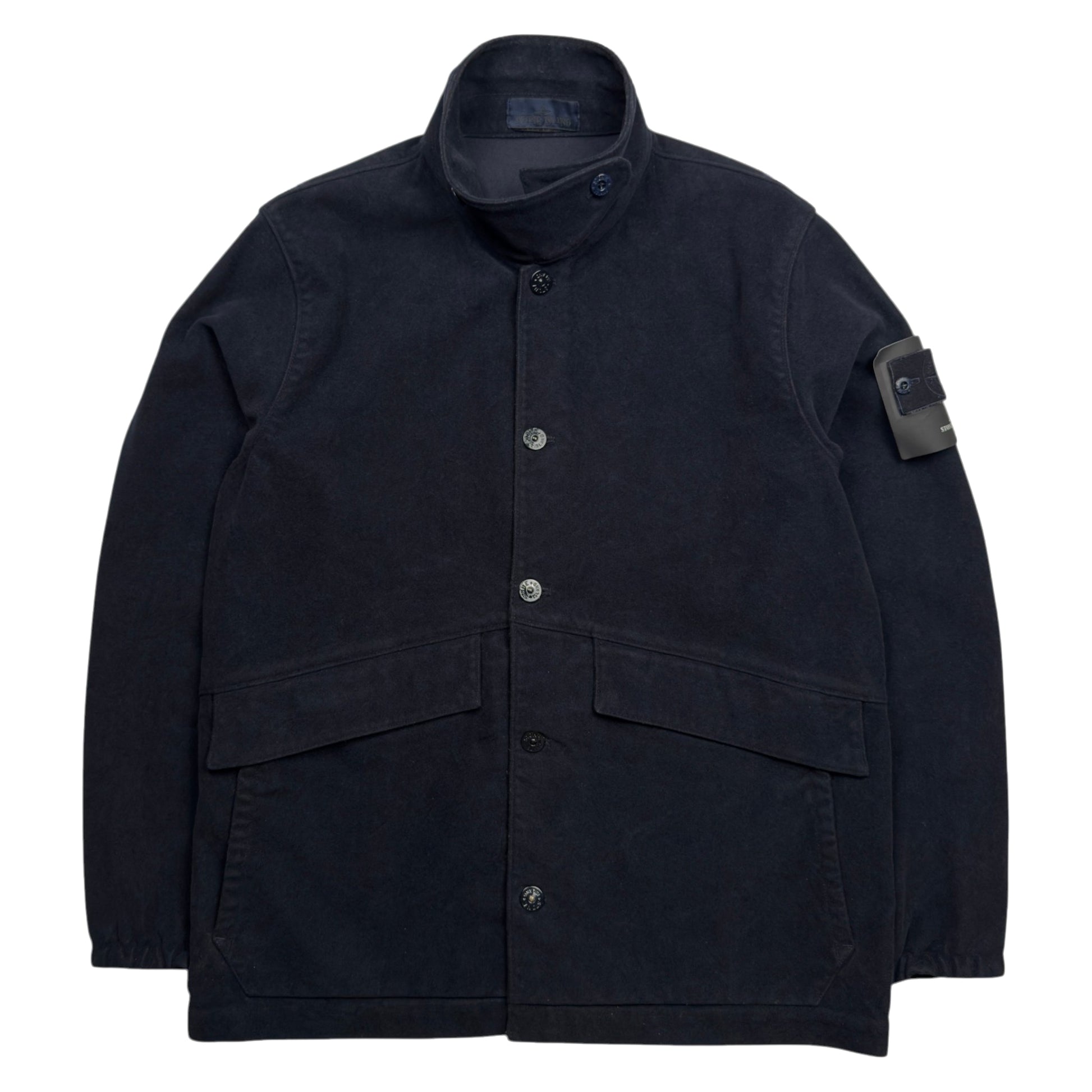 S/S 20 Stone Island Cotton Nylon Moleskin TC Ghost Piece - Navy