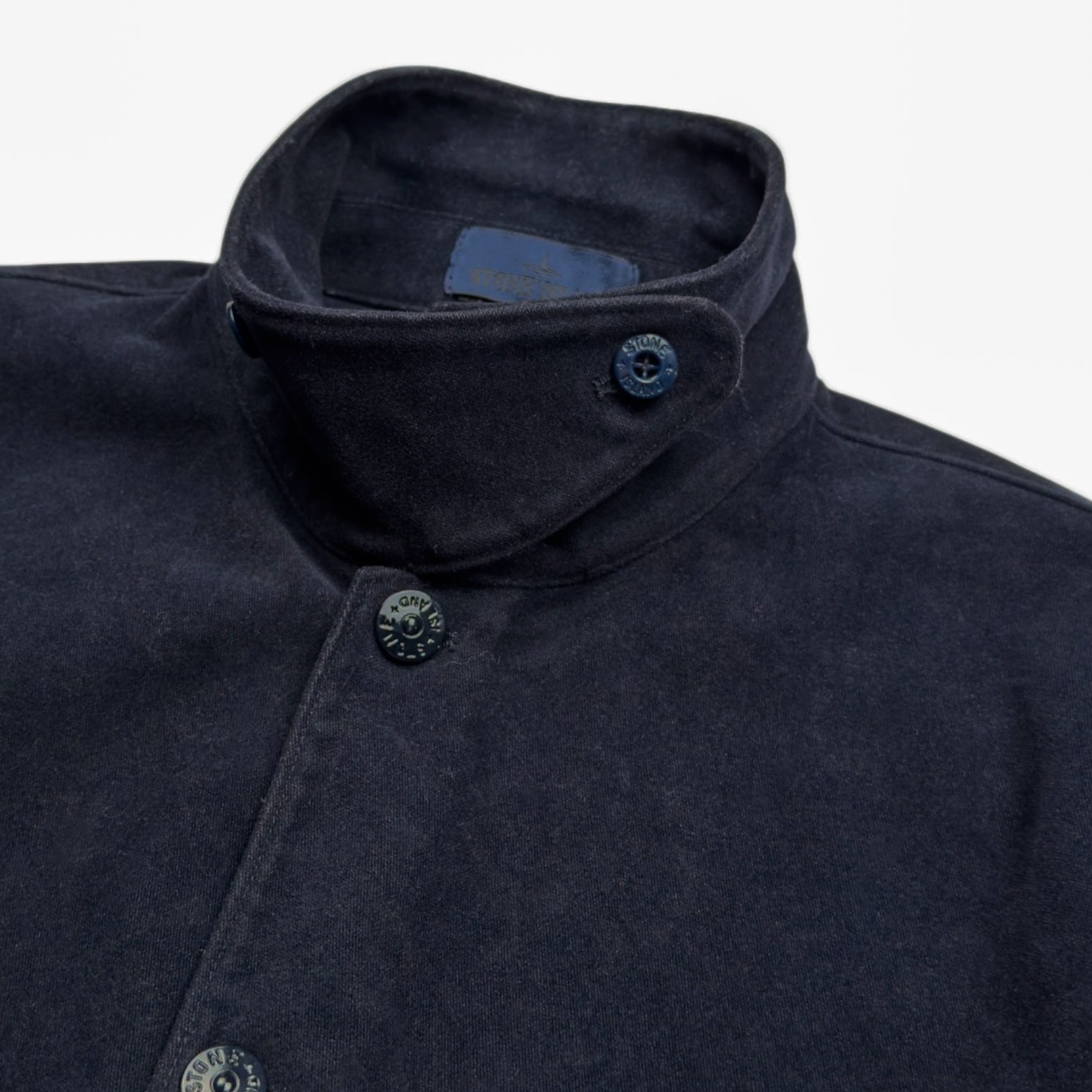 S/S 20 Stone Island Cotton Nylon Moleskin TC Ghost Piece - Navy