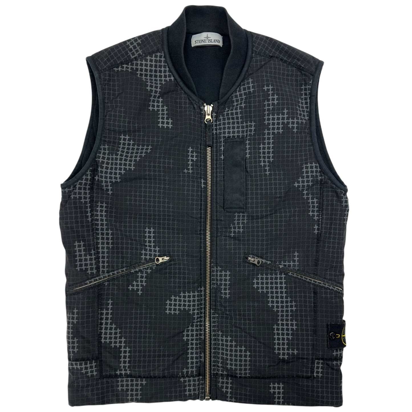 A/W 17 Stone Island Full Compact Rip Stop SI Check Grid Camo Gilet