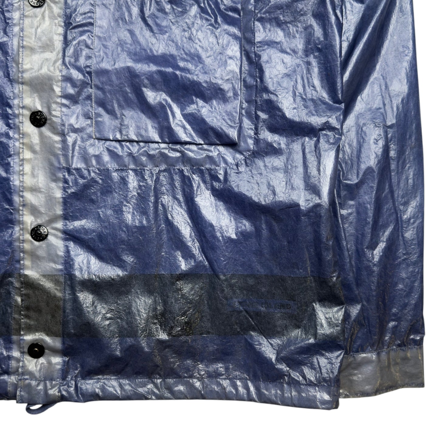 S/S 2000 Stone Island Microfelt Transparent Cover Jacket - Blue/Silver