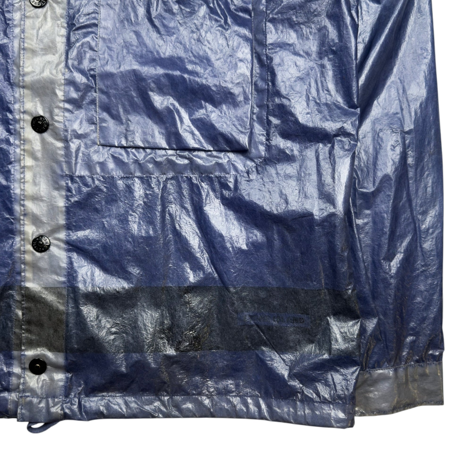 S/S 2000 Stone Island Microfelt Transparent Cover Jacket - Blue/Silver