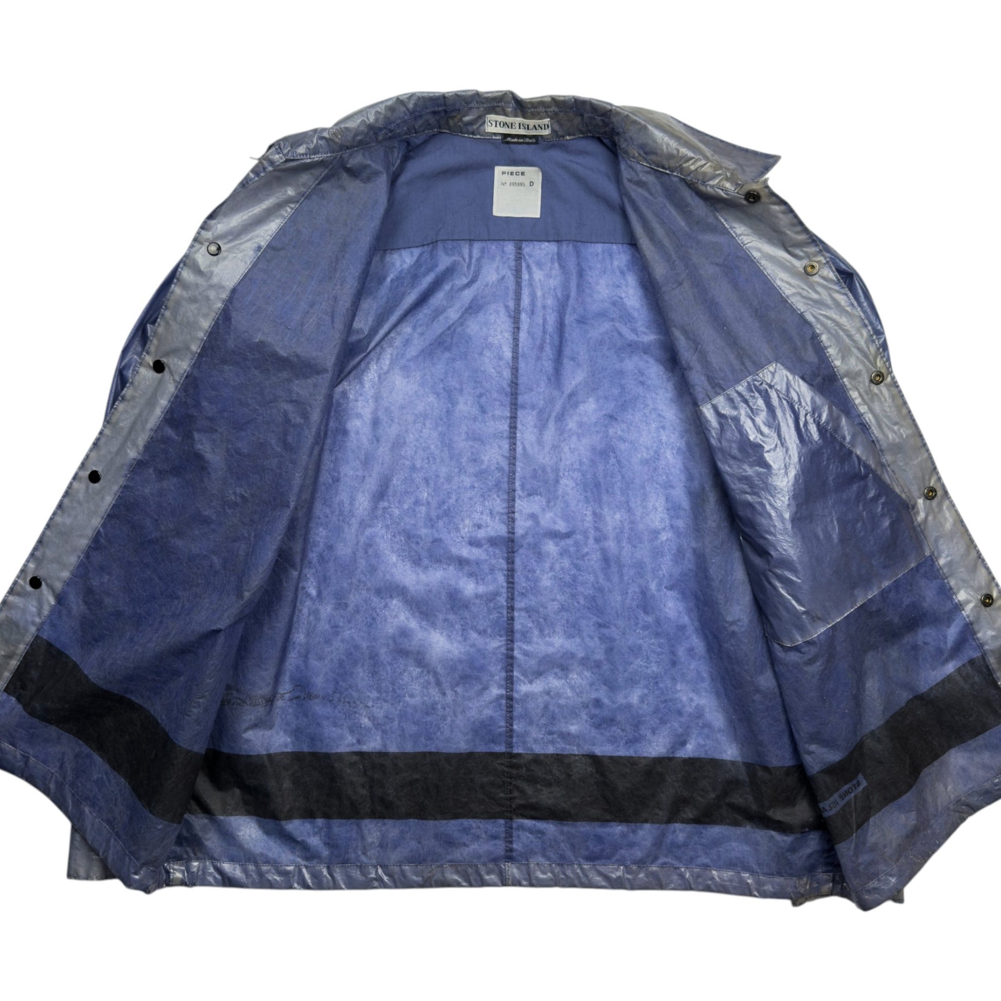 S/S 2000 Stone Island Microfelt Transparent Cover Jacket - Blue/Silver