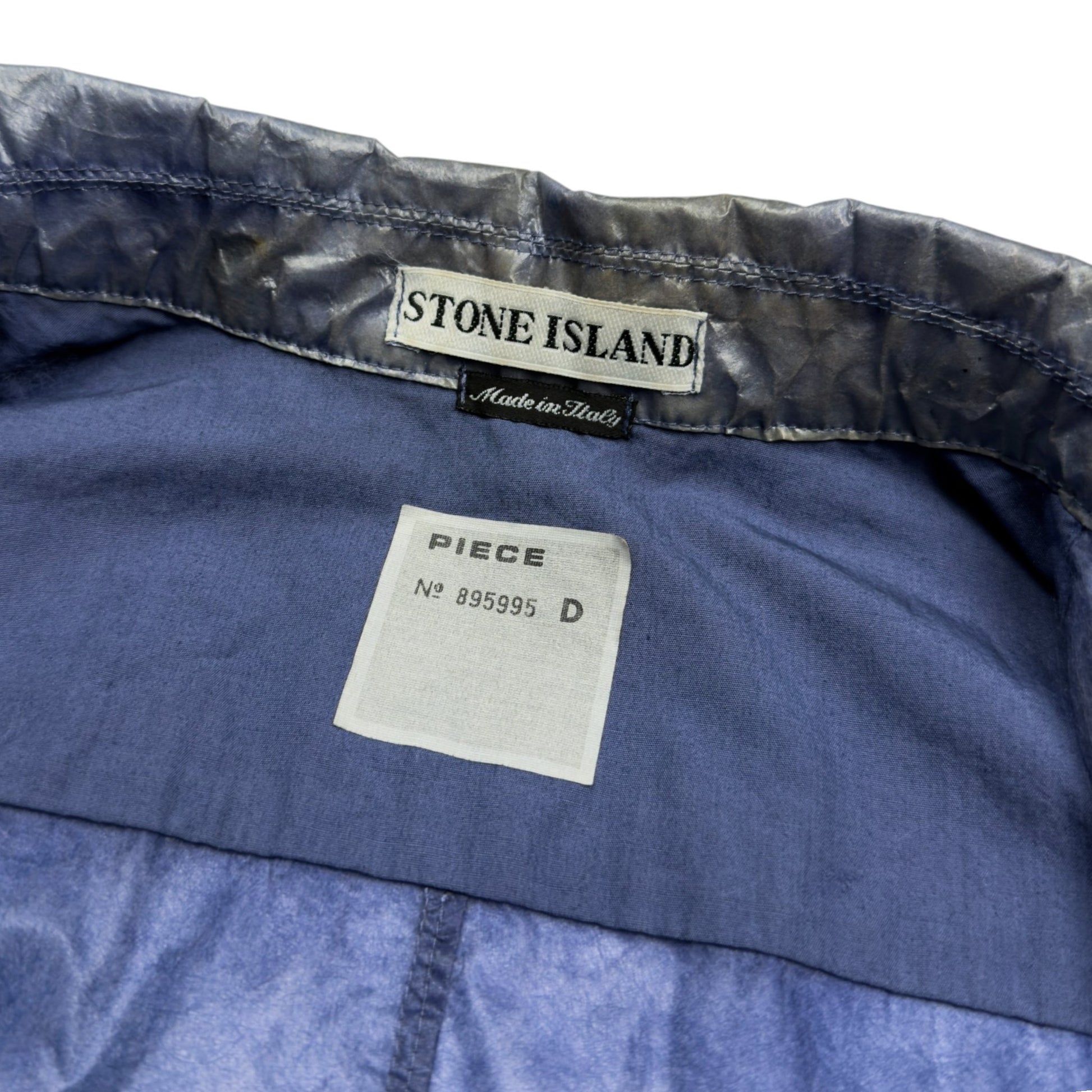 S/S 2000 Stone Island Microfelt Transparent Cover Jacket - Blue/Silver