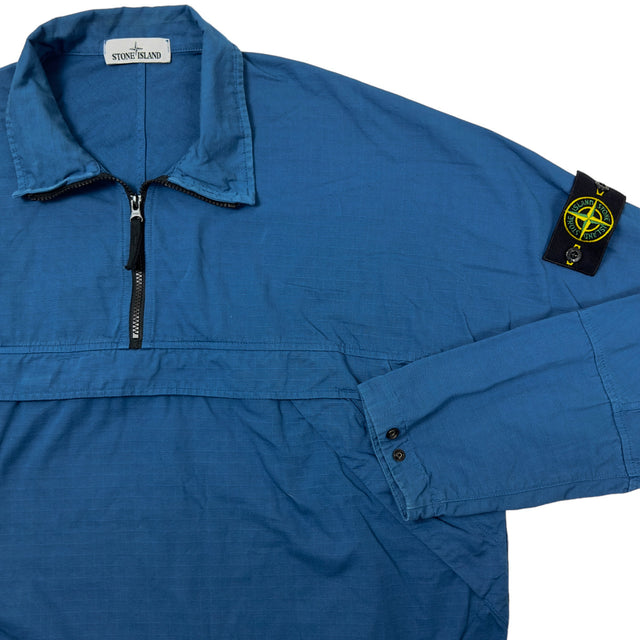 A/W 20 Stone Island Quarterzip Popover Ripstop Smock - Blue