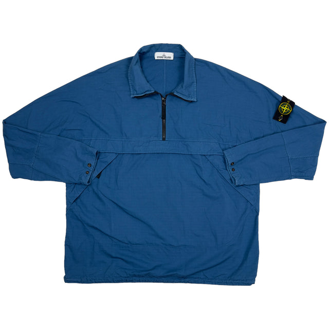 A/W 20 Stone Island Quarterzip Popover Ripstop Smock - Blue