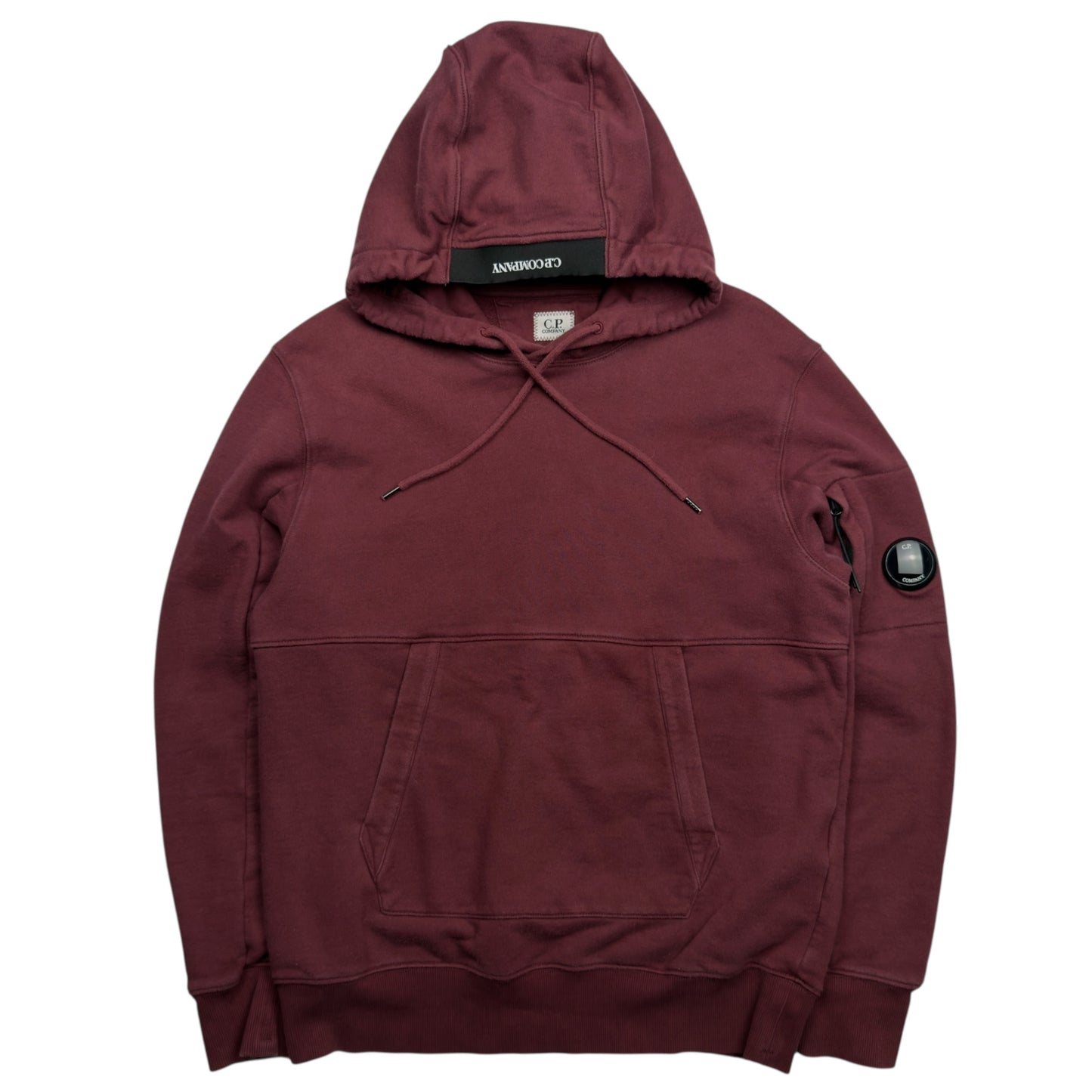 C.P. Company Diagonal Raised Fleece Hoodie - Burgundy