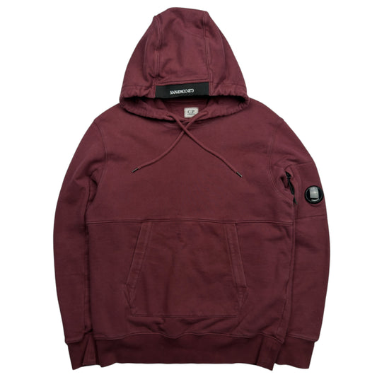 C.P. Company Diagonal Raised Fleece Hoodie - Burgundy