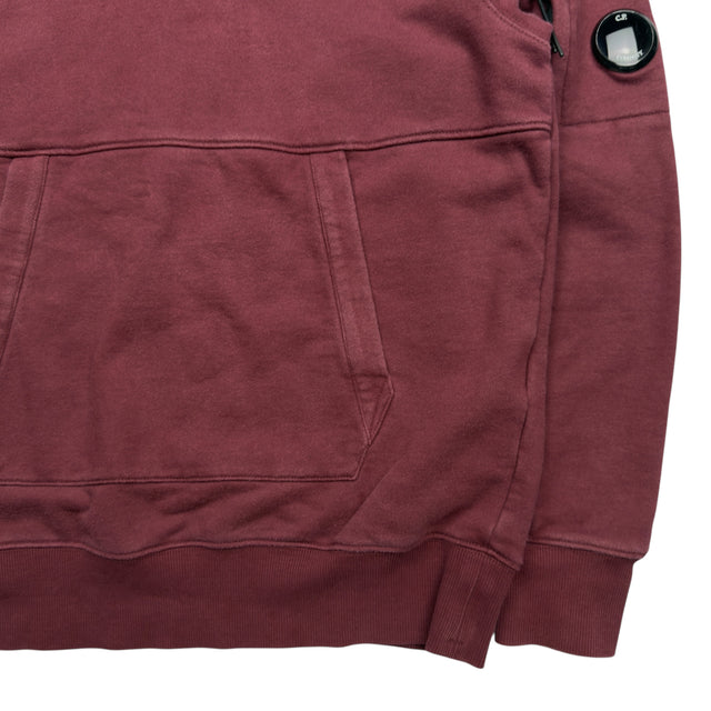 C.P. Company Diagonal Raised Fleece Hoodie - Burgundy