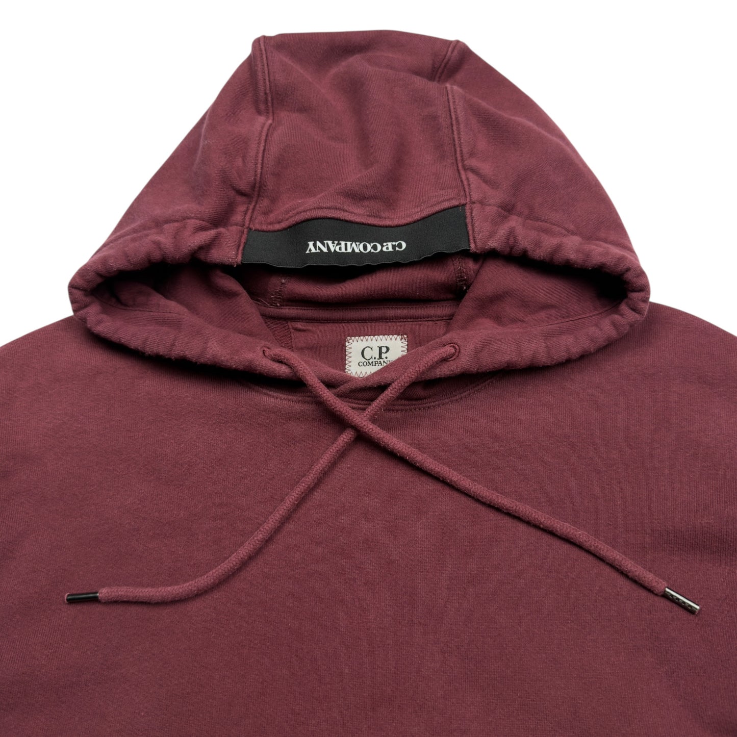 C.P. Company Diagonal Raised Fleece Hoodie - Burgundy
