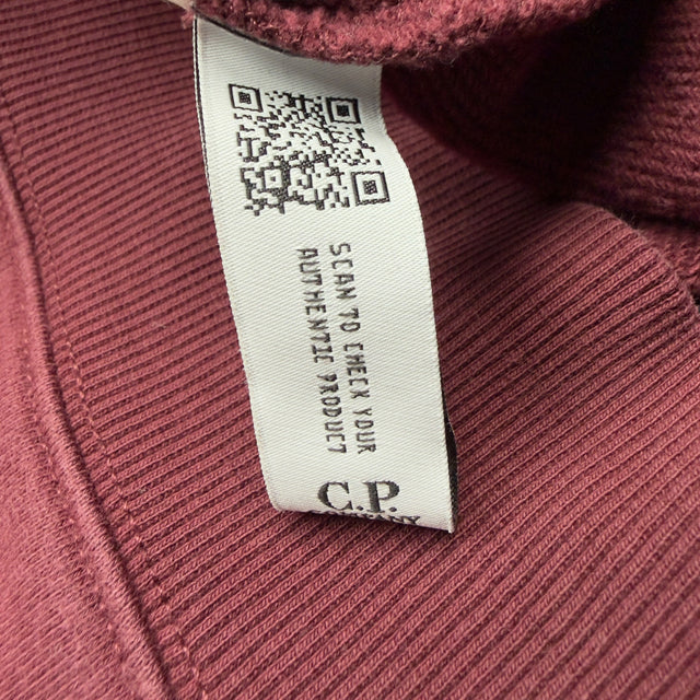 C.P. Company Diagonal Raised Fleece Hoodie - Burgundy
