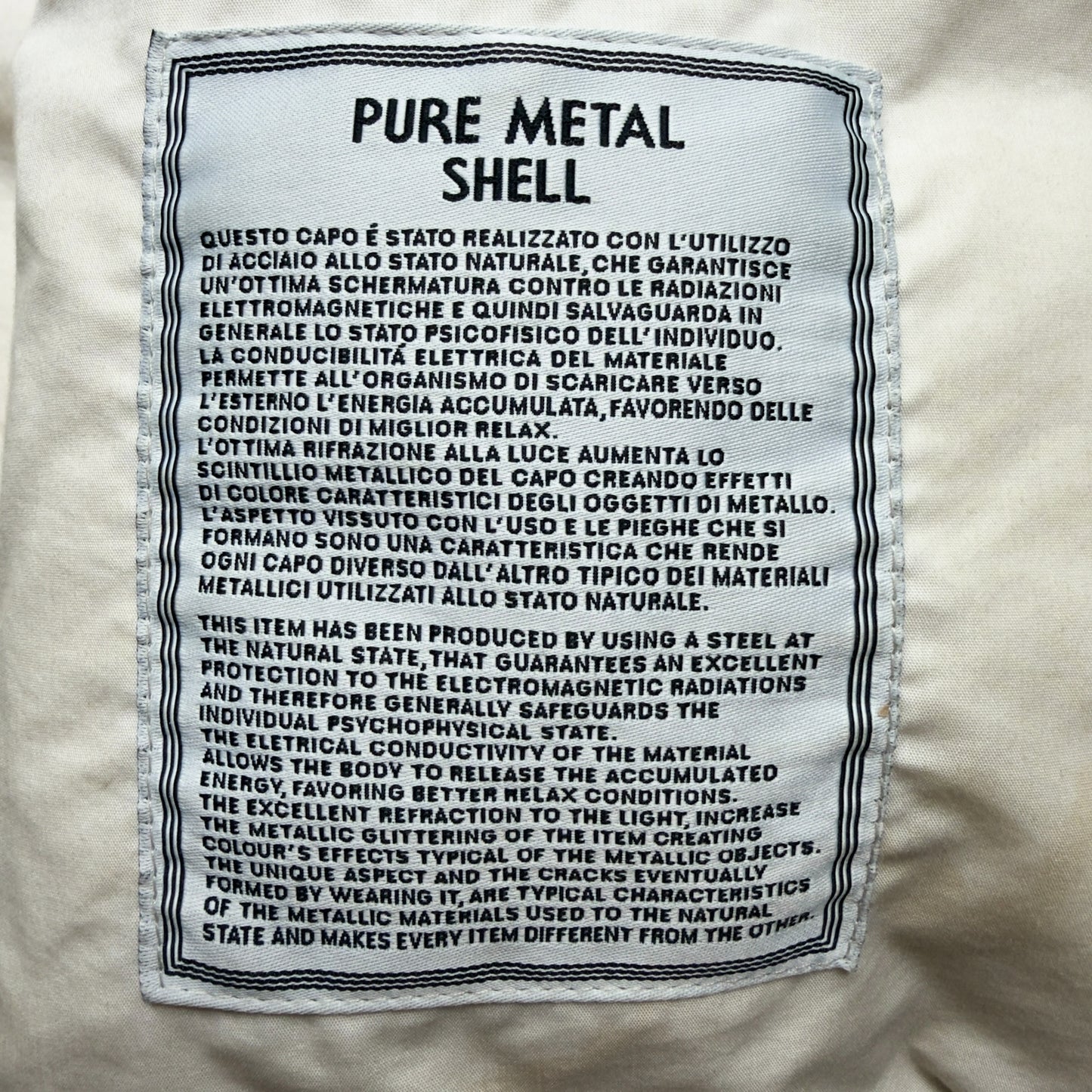 A/W 99 Stone Island Pure Metal Shell Down Jacket