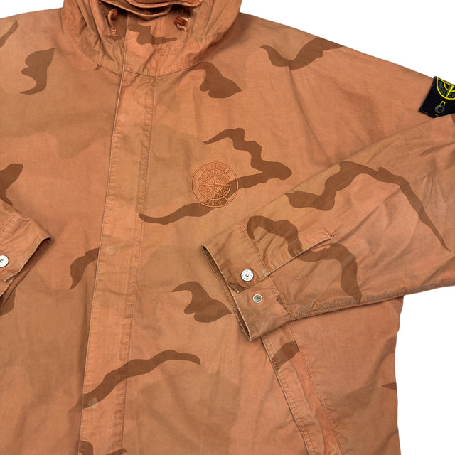S/S 19 Stone Island x Supreme Riot Mask Brushed Cotton 2C Camo OVD Jacket