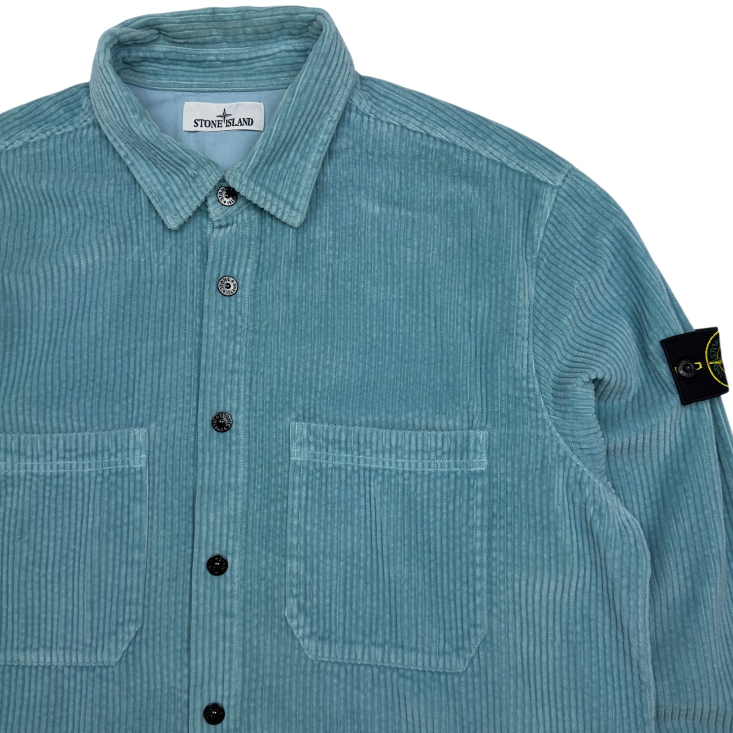 A/W 23 Stone Island Corduroy Overshirt - Baby Blue