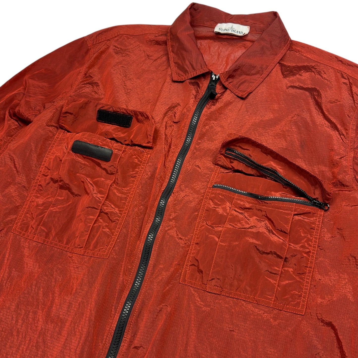 S/S 19 Stone Island Nylon Metal Ripstop Overshirt - Orange