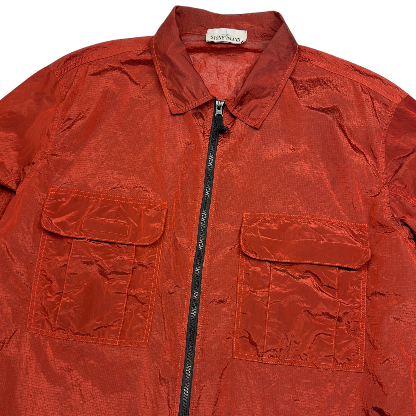 S/S 19 Stone Island Nylon Metal Ripstop Overshirt - Orange