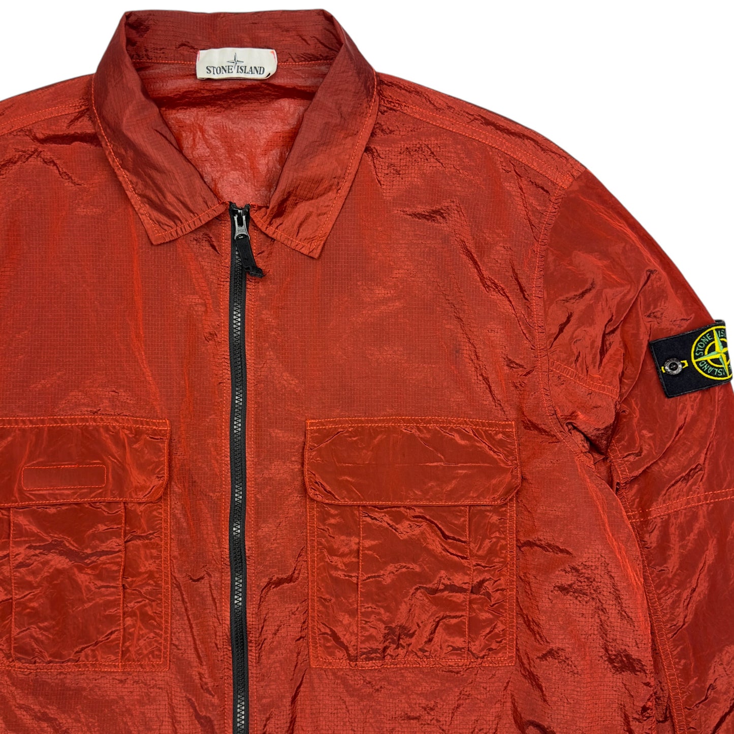 S/S 19 Stone Island Nylon Metal Ripstop Overshirt - Orange