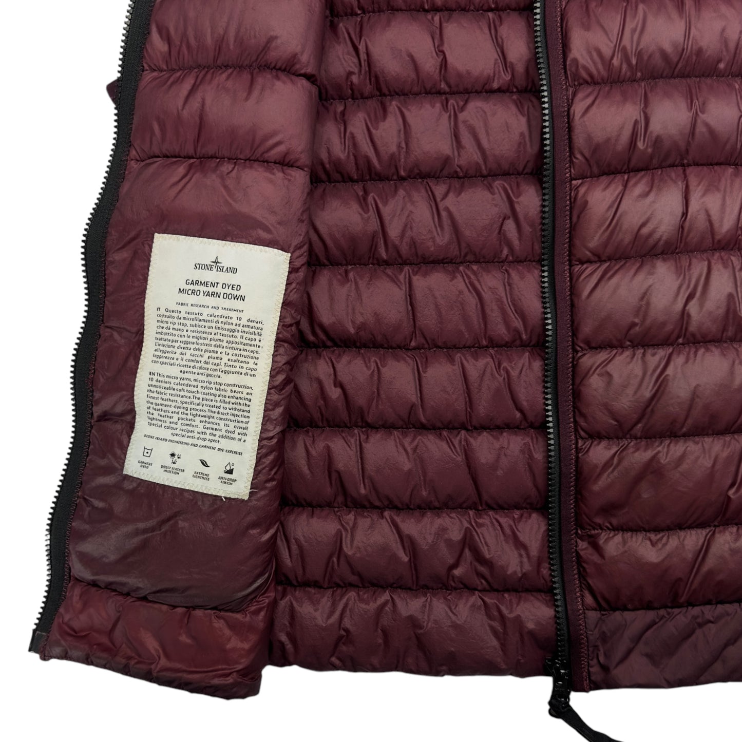 A/W 17 Stone Island Micro Yarn Down Gilet - Burgundy