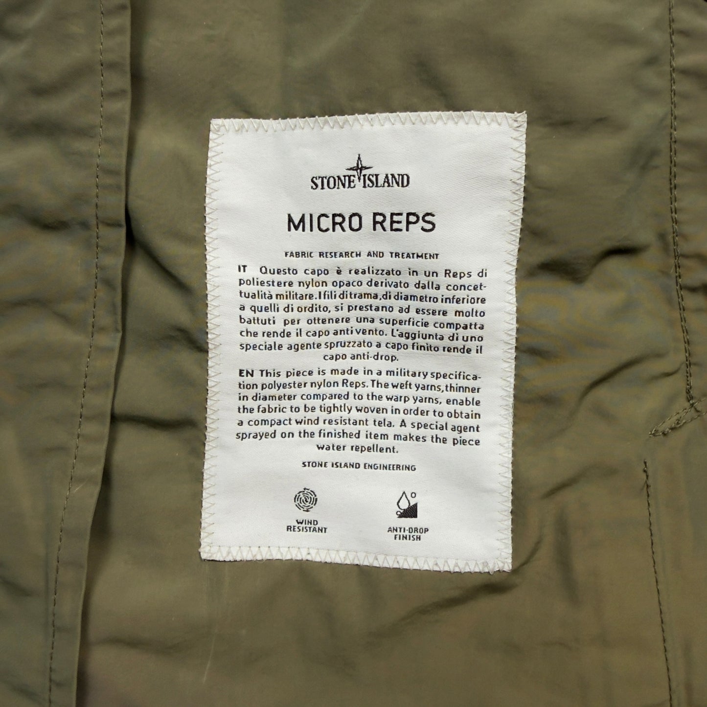 S/S 21 Stone Island Micro Reps Parka Jacket - Khaki