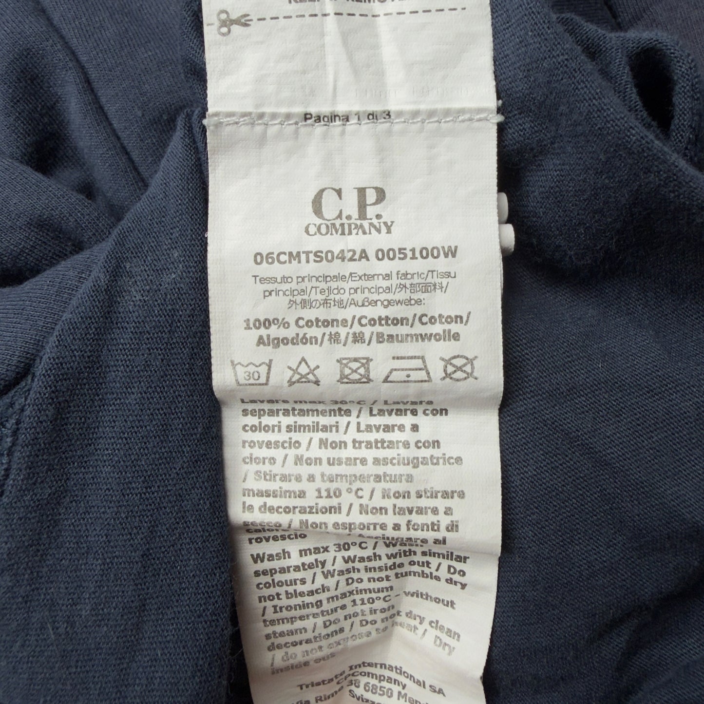 C.P. Company Big Stitch Logo T-Shirt - Navy