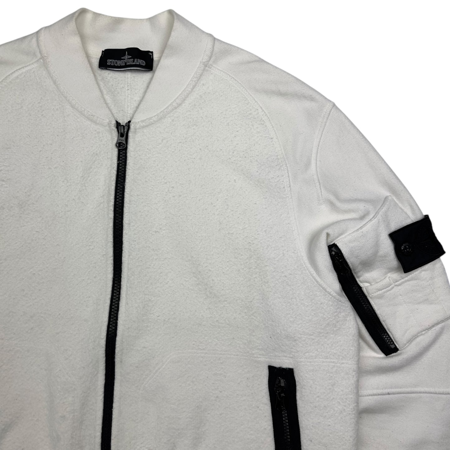 A/W 19 Stone Island Shadow Project Fleece Bomber Jacket - White