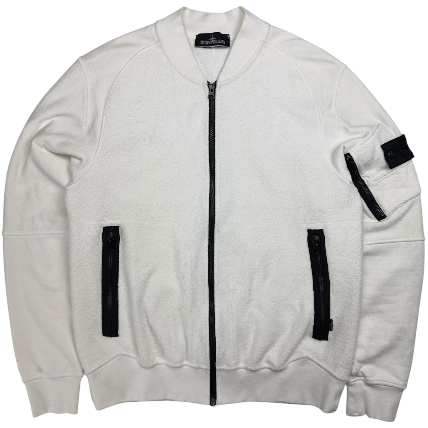 A/W 19 Stone Island Shadow Project Fleece Bomber Jacket - White