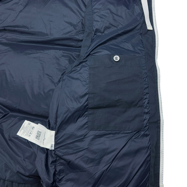 A/W 23 Stone Island Marina Rubber Wax Poplin Down Reflective Puffer Gilet