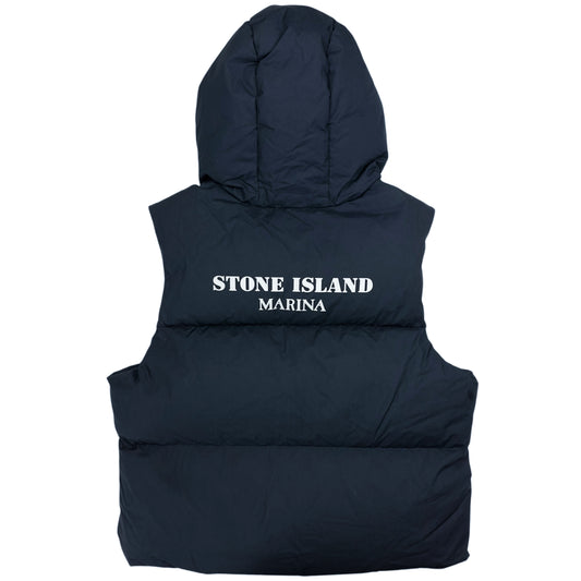 A/W 23 Stone Island Marina Rubber Wax Poplin Down Reflective Puffer Gilet