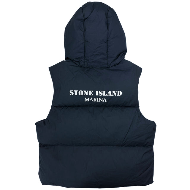 A/W 23 Stone Island Marina Rubber Wax Poplin Down Reflective Puffer Gilet