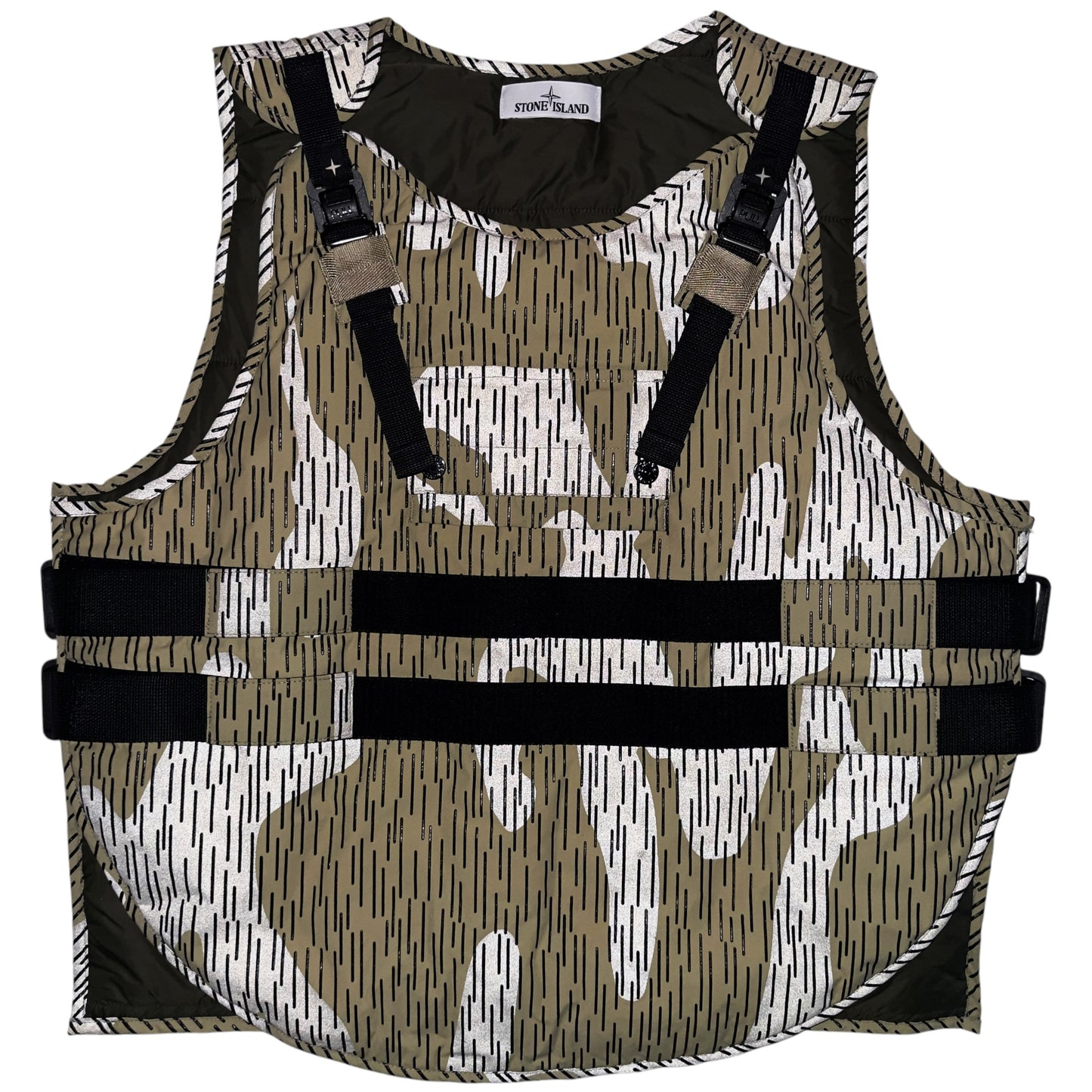 A/W 21 Stone Island Rain Camo Reflective Vest With Primaloft