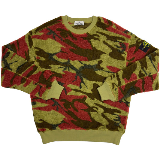 A/W 22 Stone Island Heritage Camo Fleece Sweat - Green