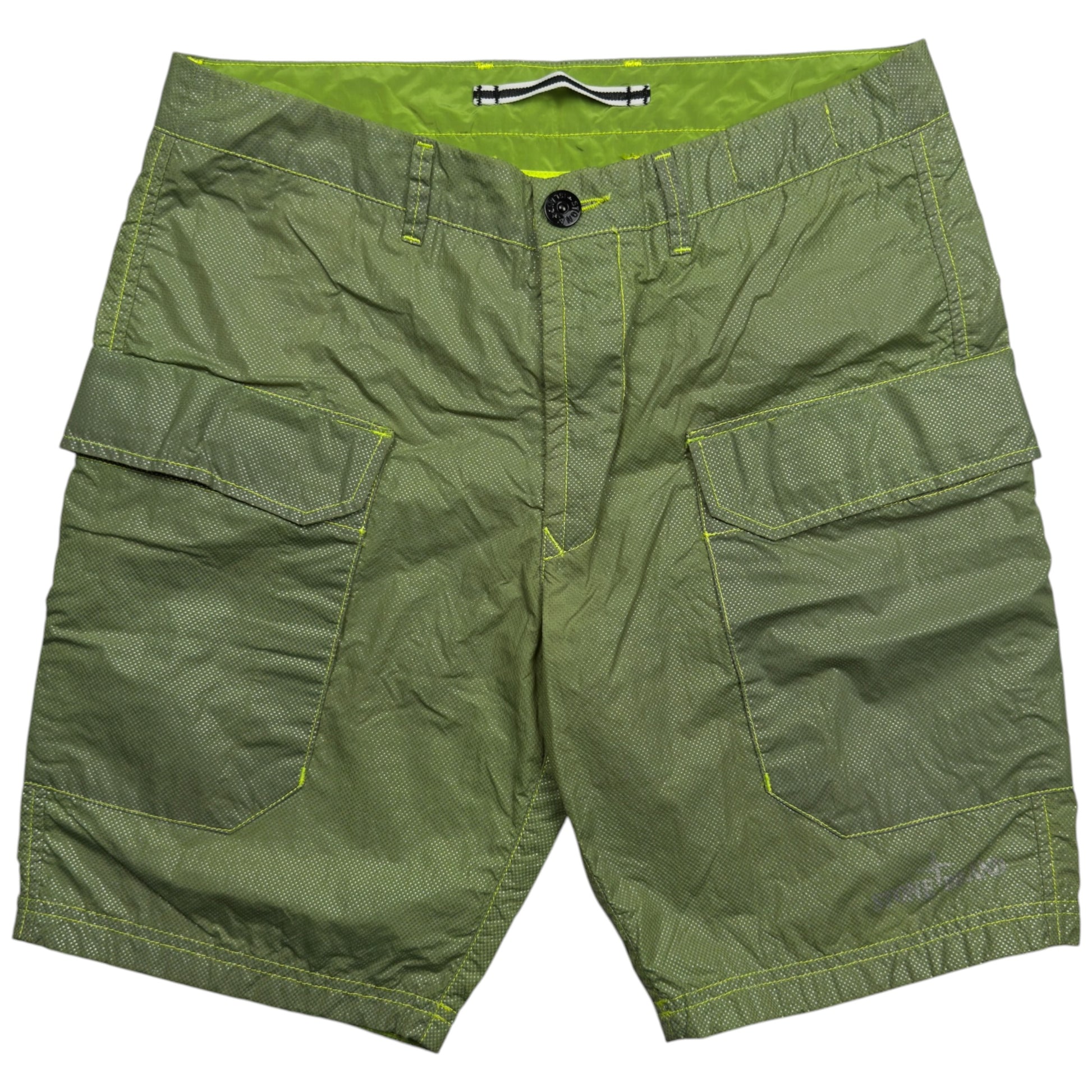 S/S 16 Stone Island Pixel Reflective Shorts - Green