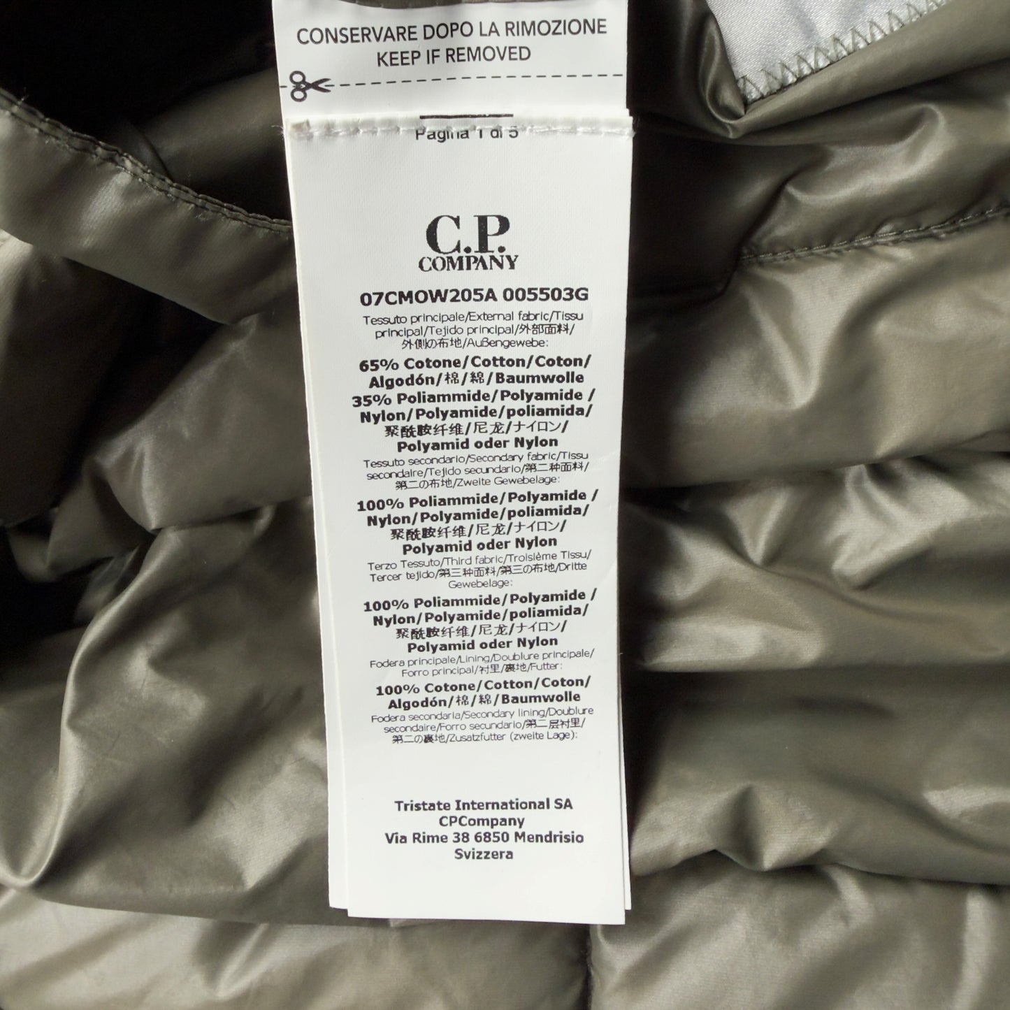 C.P. Company 50 Fili La Mille Down Lined Goggle Jacket