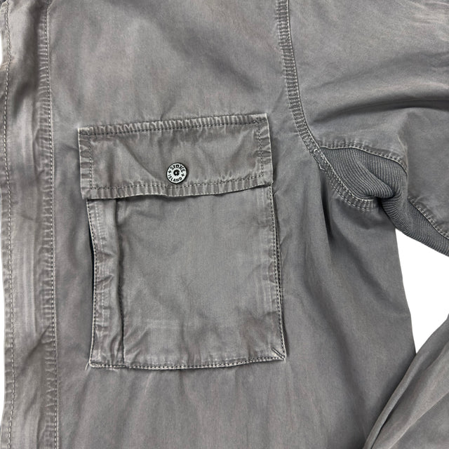 A/W 17 Stone Island Garment Dyed Cotton Overshirt Grey