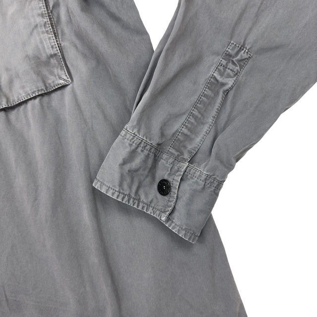 A/W 17 Stone Island Garment Dyed Cotton Overshirt Grey