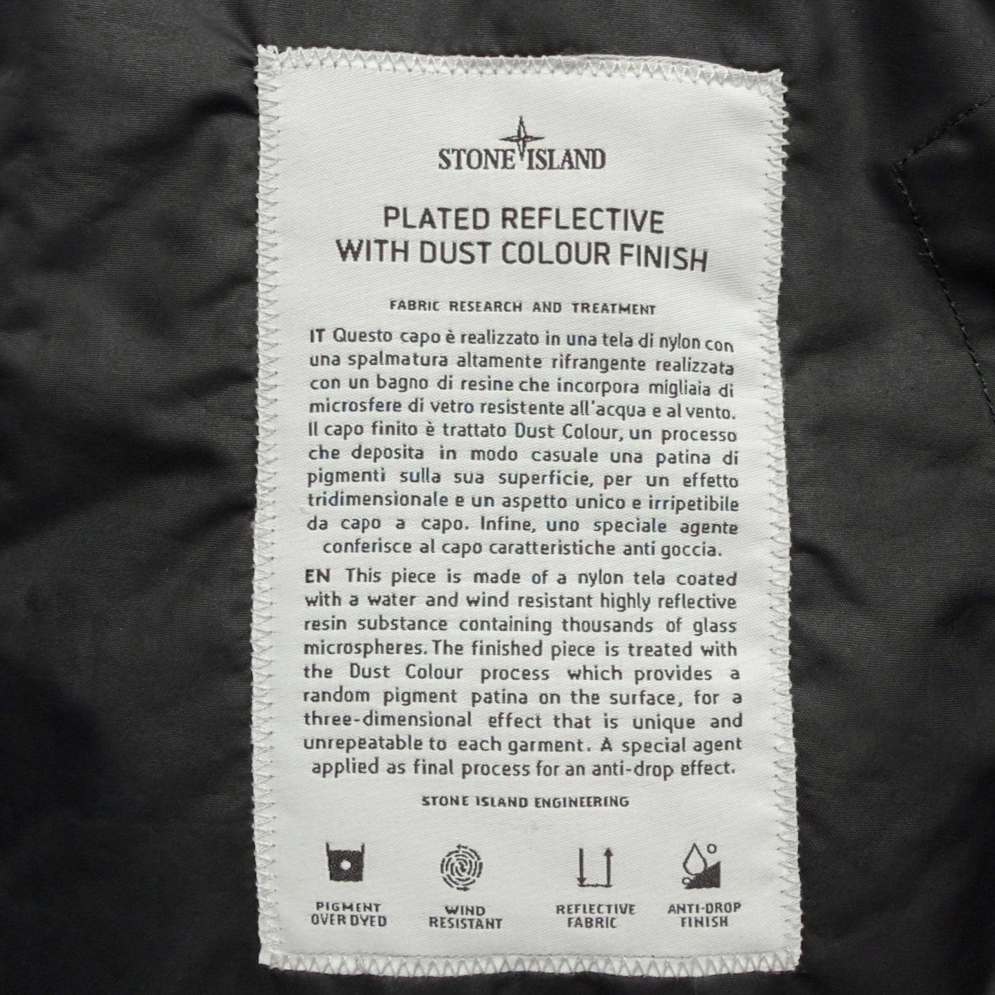 S/S 20 Stone Island Plated Reflective with Dust Colour Finish Special Process Jacket