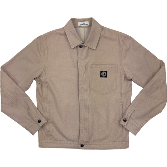 S/S 19 Stone Island Panama Placcato Denim Jacket
