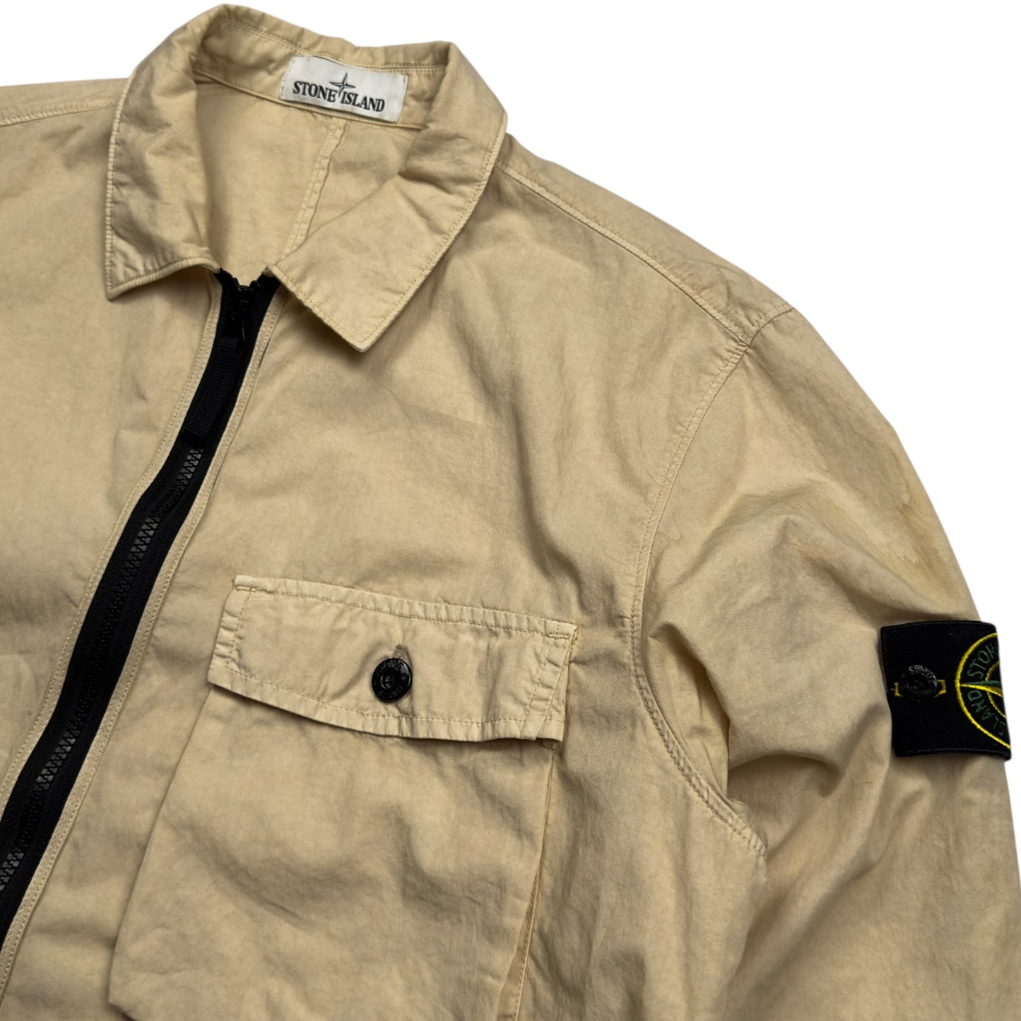 S/S 19 Stone Island Cotton Blend Overshirt - Beige