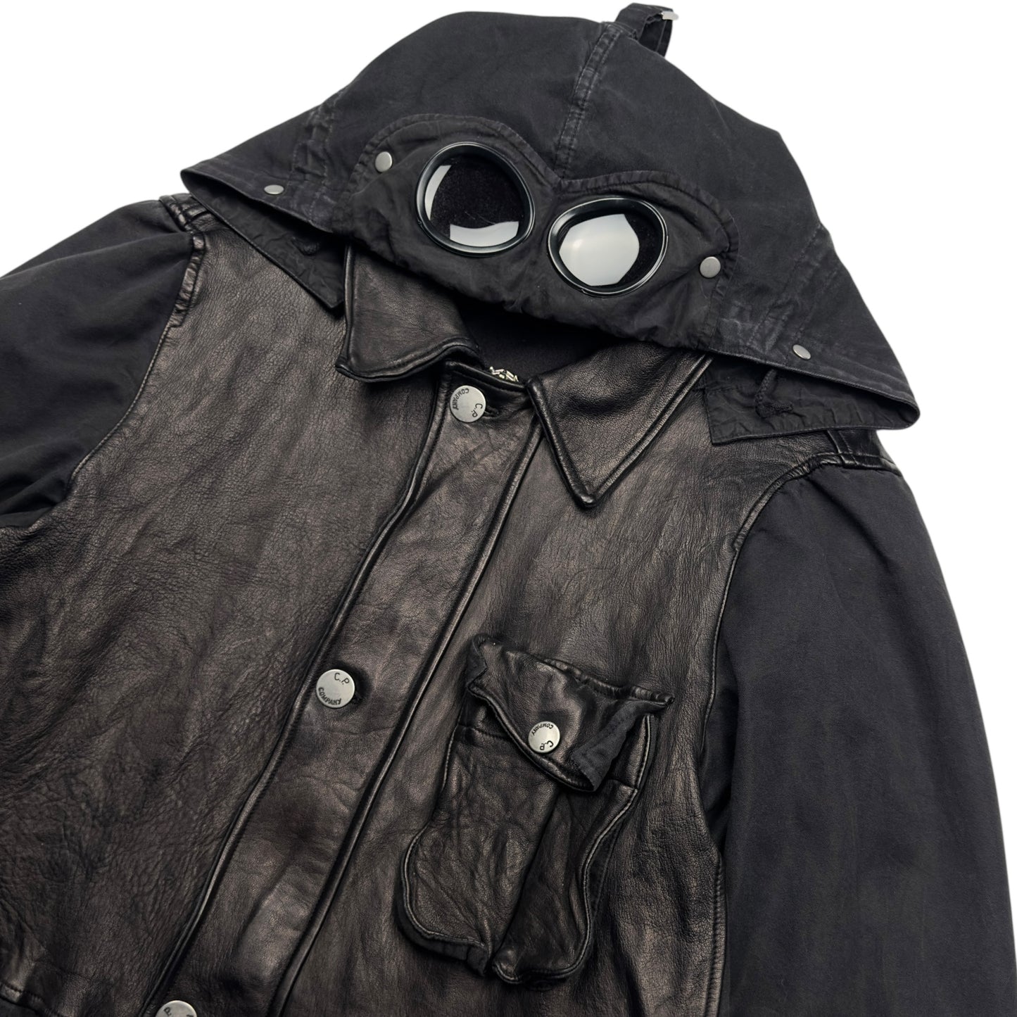 A/W 05 C.P. Company Half Leather Goggle Jacket