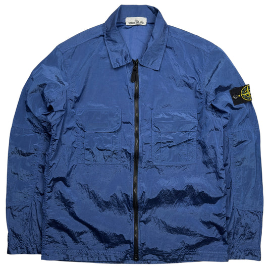 S/S 19 Stone Island Nylon Metal Ripstop Overshirt - Blue